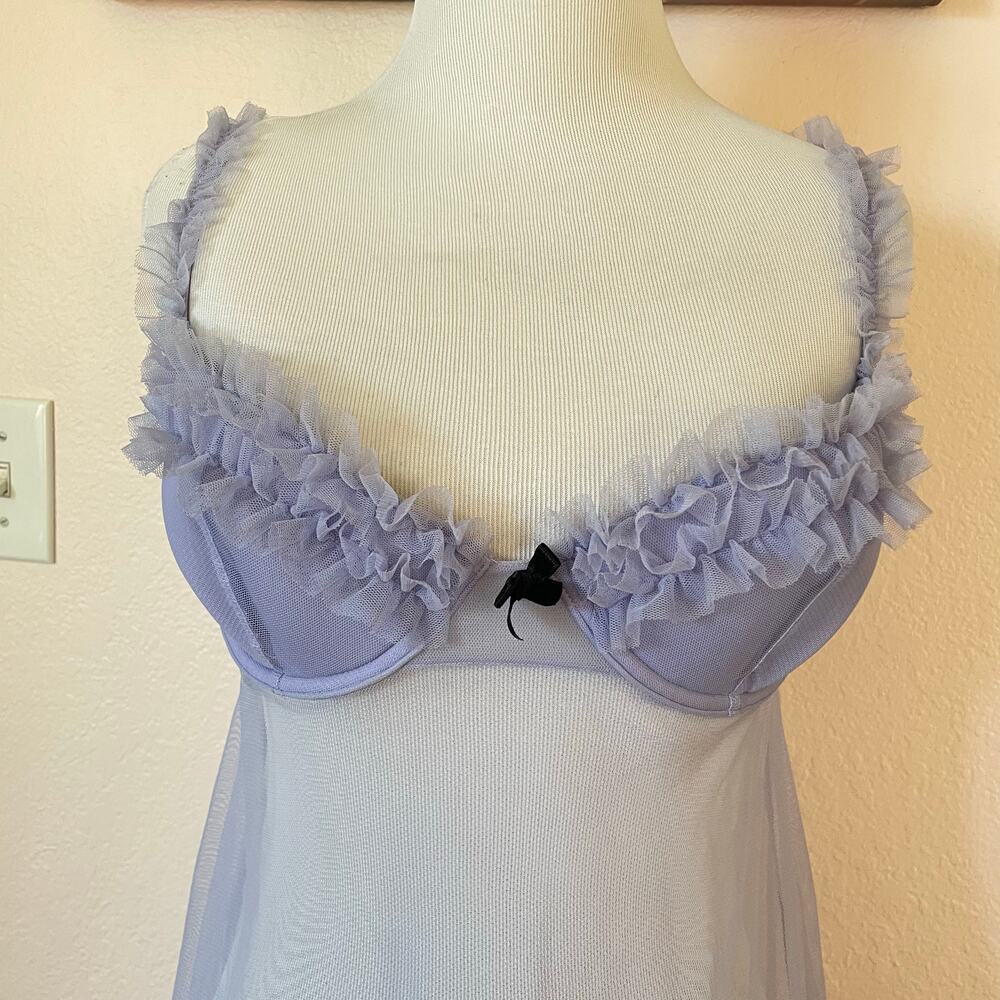Victoria’s Secret Lavender Babydoll Lingerie Set 36B Silk Panty M/L - Picture 10 of 13